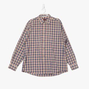 Peter Fitch Men's Large Denim Plaid Button Up Shirt